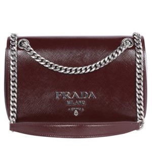 Prada Saffiano Leather Chain Shoulder Bag